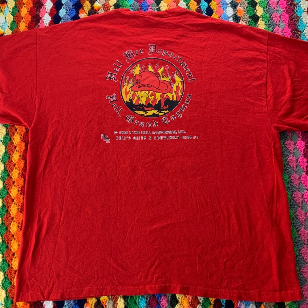 Vintage 1995 Hell Fire Department Grand Cayman Funny Oversized Unisex Tr… - Picture 9 of 16